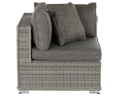 Florida 6 Piece Angled Rattan Garden Corner Sofa Set in Grey