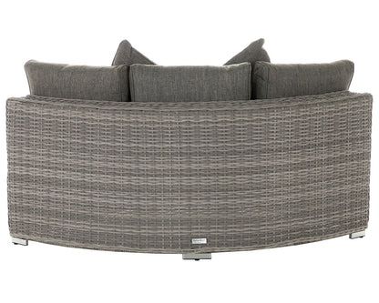 Florida 6 Piece Angled Rattan Garden Corner Sofa Set in Grey