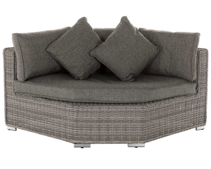 Florida 6 Piece Angled Rattan Garden Corner Sofa Set in Grey