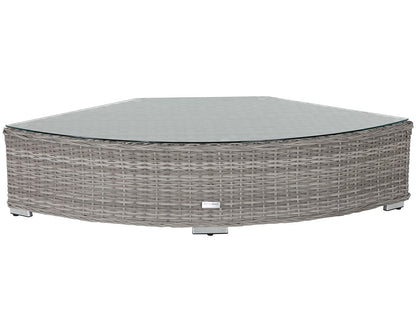 Florida 6 Piece Angled Rattan Garden Corner Sofa Set in Grey