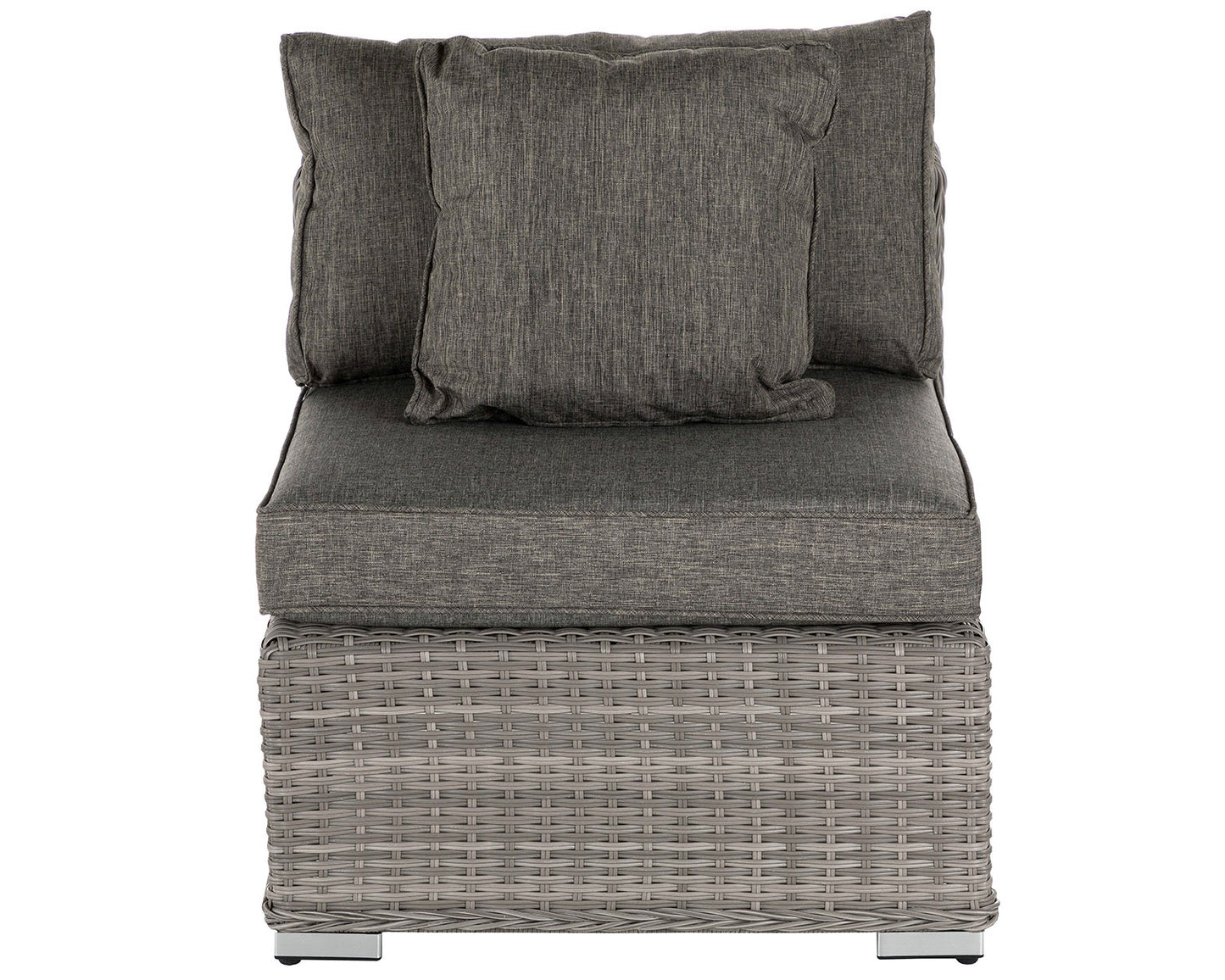 Florida 6 Piece Angled Rattan Garden Corner Sofa Set in Grey