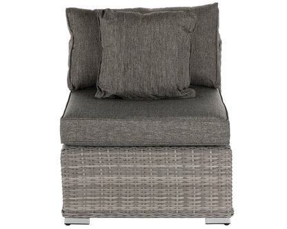 Florida 6 Piece Angled Rattan Garden Corner Sofa Set in Grey