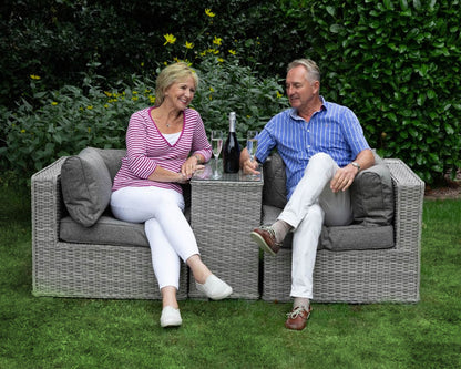 Florida Rattan Garden Armed High Bistro Set in Grey