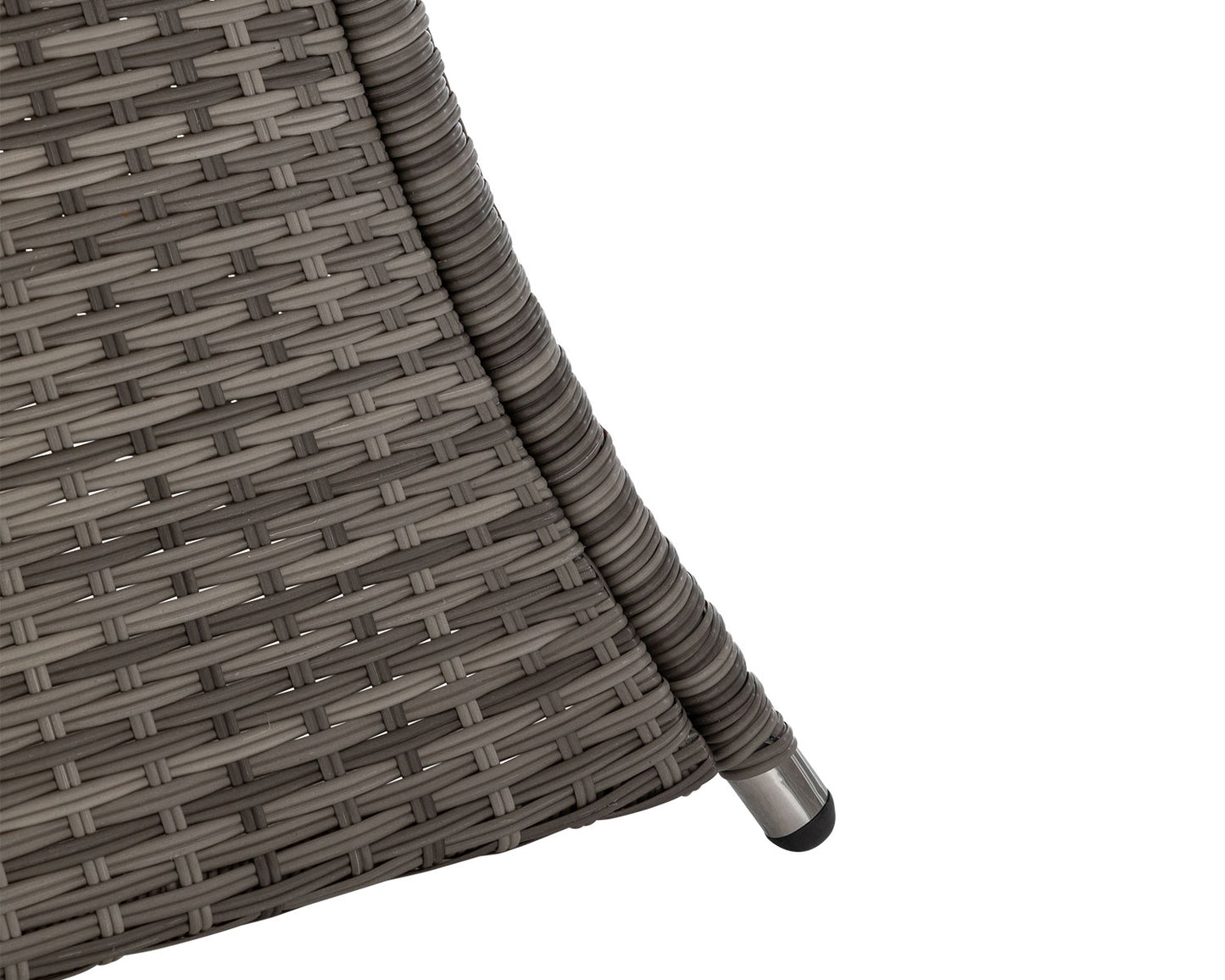 Cambridge 6 Rattan Garden Chairs and Rectangular Fire Pit Dining Table in Grey