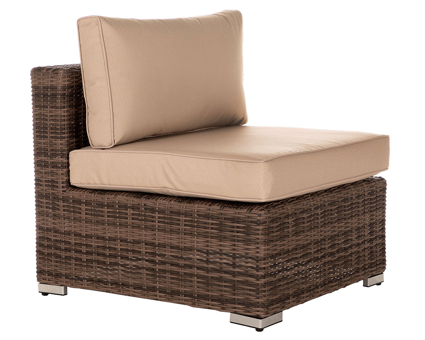 Florida Bistro Set with Small Square side Table - Premium Truffle Brown and Champagne