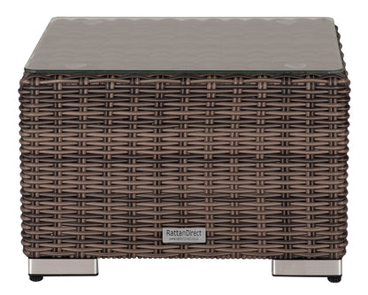 Florida Bistro Set with Small Square side Table - Premium Truffle Brown and Champagne