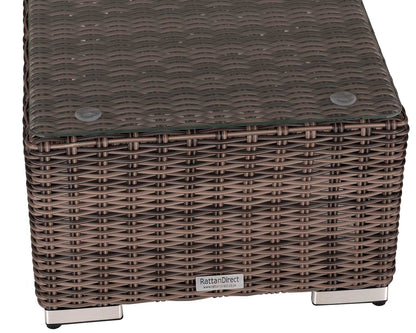 Florida Bistro Set with Small Square side Table - Premium Truffle Brown and Champagne