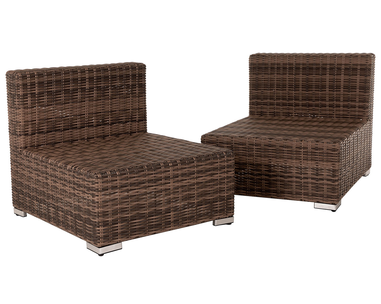 Florida Bistro Set with Small Square side Table - Premium Truffle Brown and Champagne