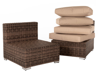 Florida Bistro Set with Small Square side Table - Premium Truffle Brown and Champagne