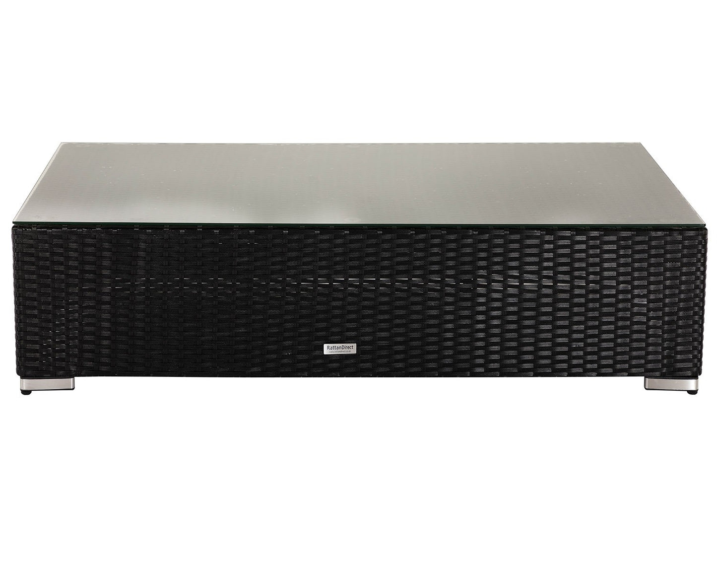 Monaco Rattan Garden Day Bed Sofa Set in Black and Vanilla