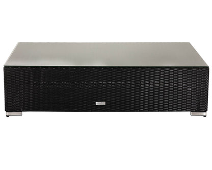 Monaco Rattan Garden Day Bed Sofa Set in Black and Vanilla