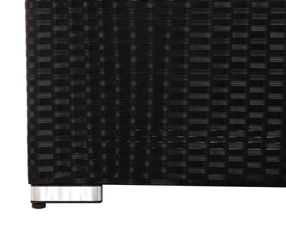 Monaco Rattan Garden Day Bed Sofa Set in Black and Vanilla