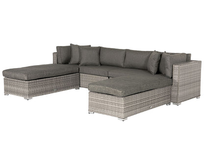 Monaco Rattan Garden Day Bed Sofa Set in Grey