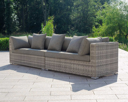 Monaco Rattan Garden Day Bed Sofa Set in Grey