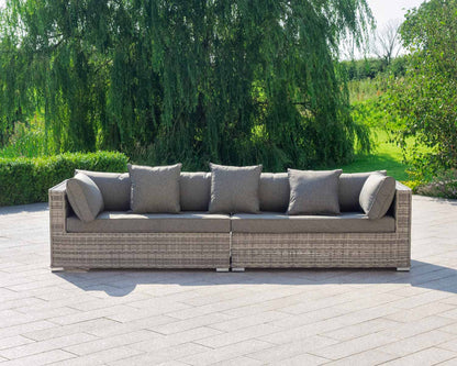 Monaco Rattan Garden Day Bed Sofa Set in Grey
