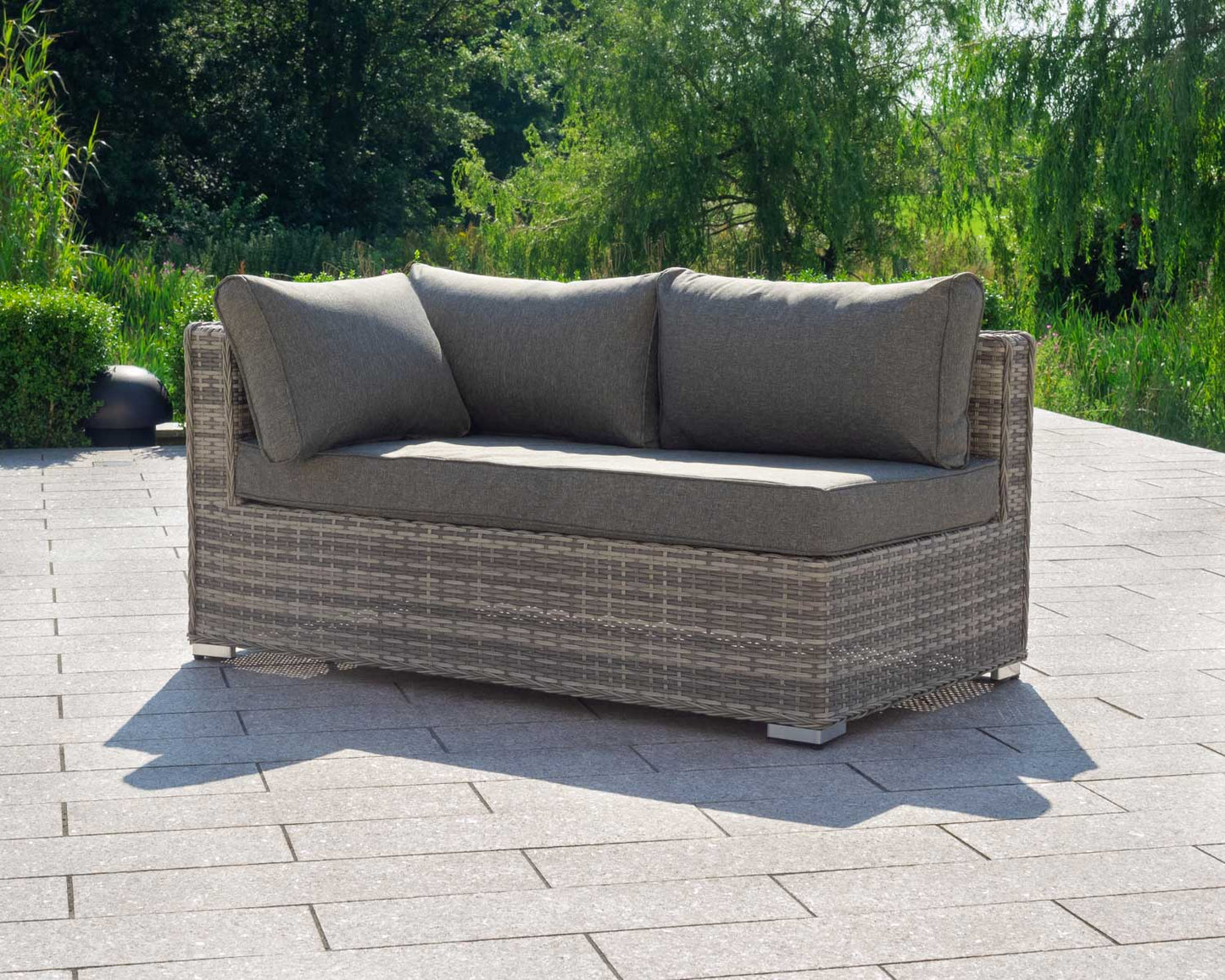 Monaco Rattan Garden Day Bed Sofa Set in Grey