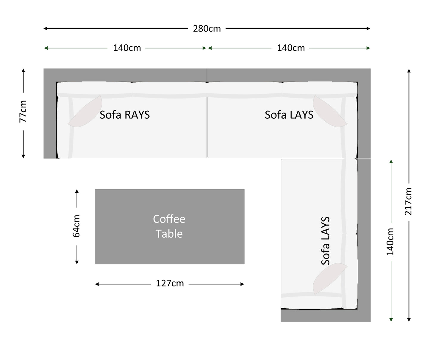 Monaco Rattan Garden Lefthand Corner Sofa Set in Grey