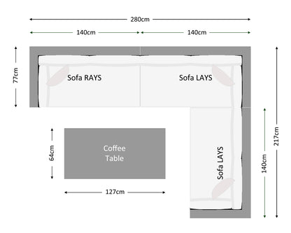 Monaco Rattan Garden Lefthand Corner Sofa Set in Grey