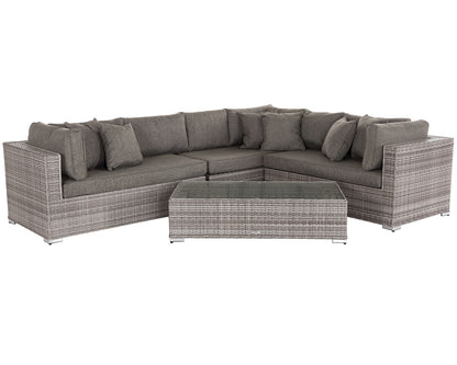 Monaco Rattan Garden Lefthand Corner Sofa Set in Grey