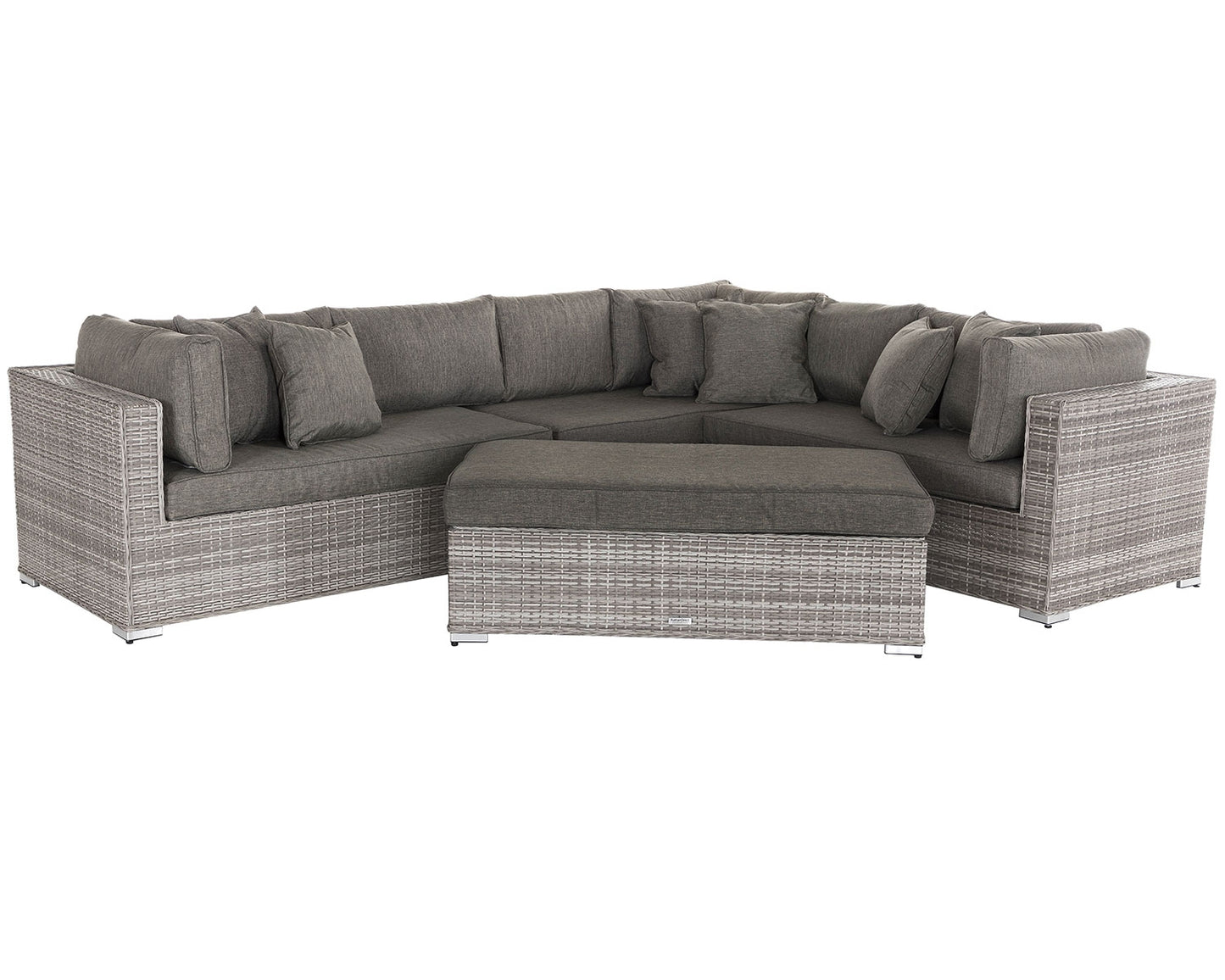 Monaco Rattan Garden Lefthand Corner Sofa Set in Grey