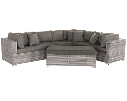 Monaco Rattan Garden Lefthand Corner Sofa Set in Grey