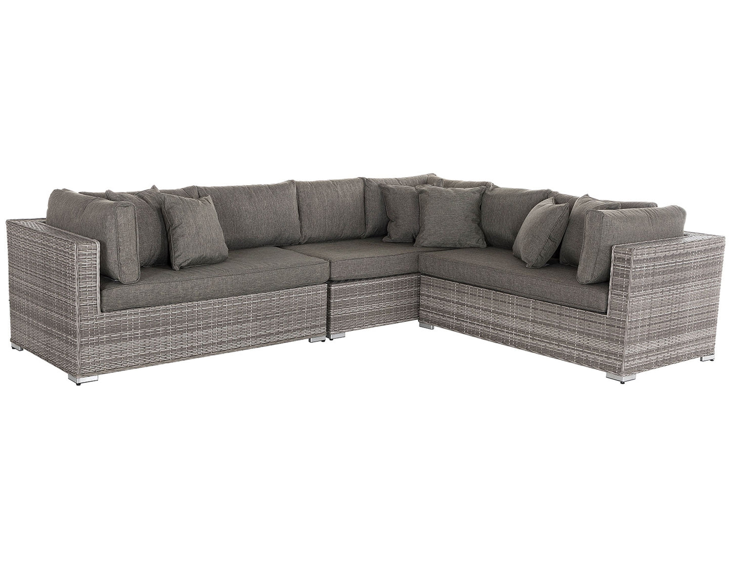Monaco Rattan Garden Lefthand Corner Sofa Set in Grey
