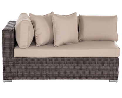 Monaco Rattan Garden Righthand Corner Sofa Set in Premium Truffle Brown and Champagne