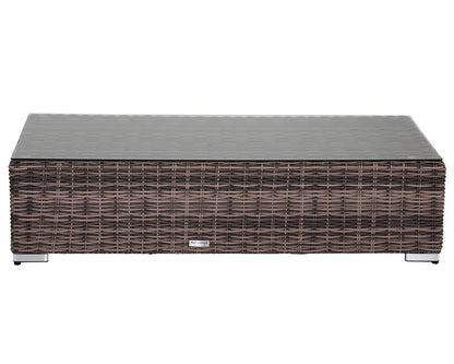 Monaco Rattan Garden Righthand Corner Sofa Set in Premium Truffle Brown and Champagne