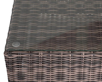 Monaco Rattan Garden Righthand Corner Sofa Set in Premium Truffle Brown and Champagne