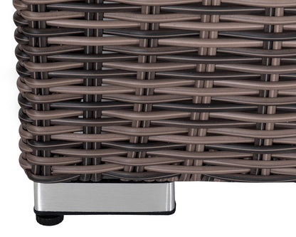 Monaco Rattan Garden Righthand Corner Sofa Set in Premium Truffle Brown and Champagne