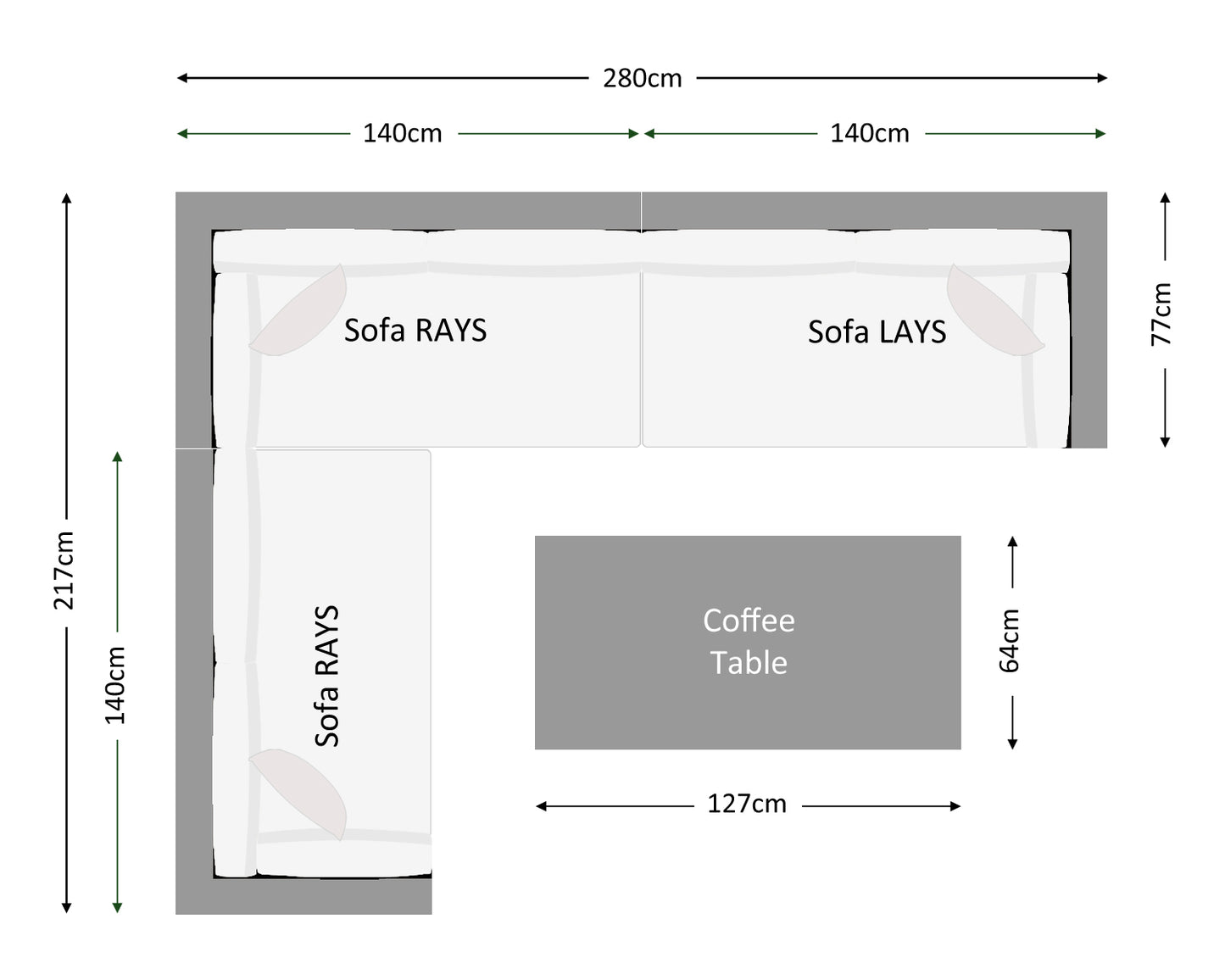 Monaco Rattan Garden Righthand Corner Sofa Set in Grey