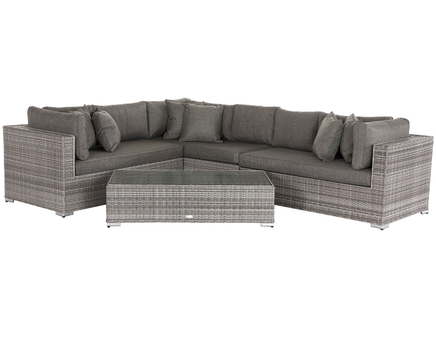 Monaco Rattan Garden Righthand Corner Sofa Set in Grey