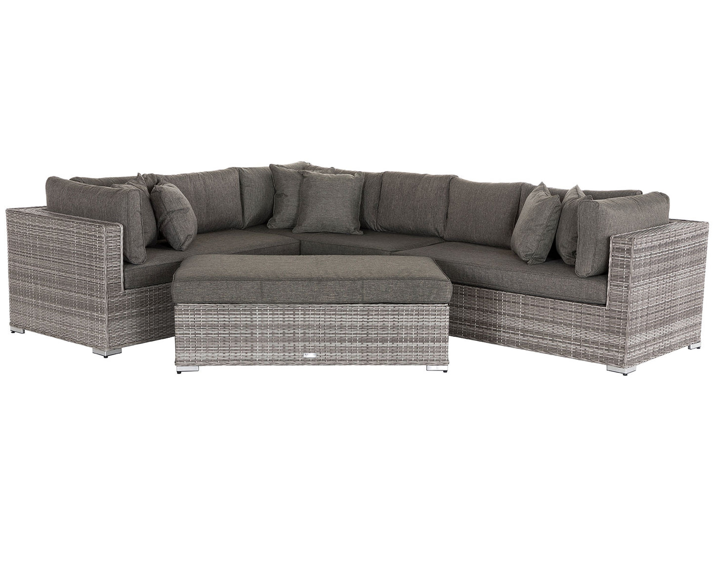 Monaco Rattan Garden Righthand Corner Sofa Set in Grey