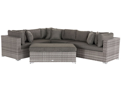 Monaco Rattan Garden Righthand Corner Sofa Set in Grey