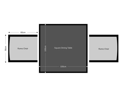 Roma Stacking Chairs Double Flat Grey Set of 2