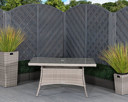 Roma 6 Stackable Chairs and Small Rectangular Dining Table in Grey