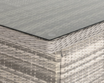 Roma 6 Stackable Chairs and Small Rectangular Dining Table in Grey