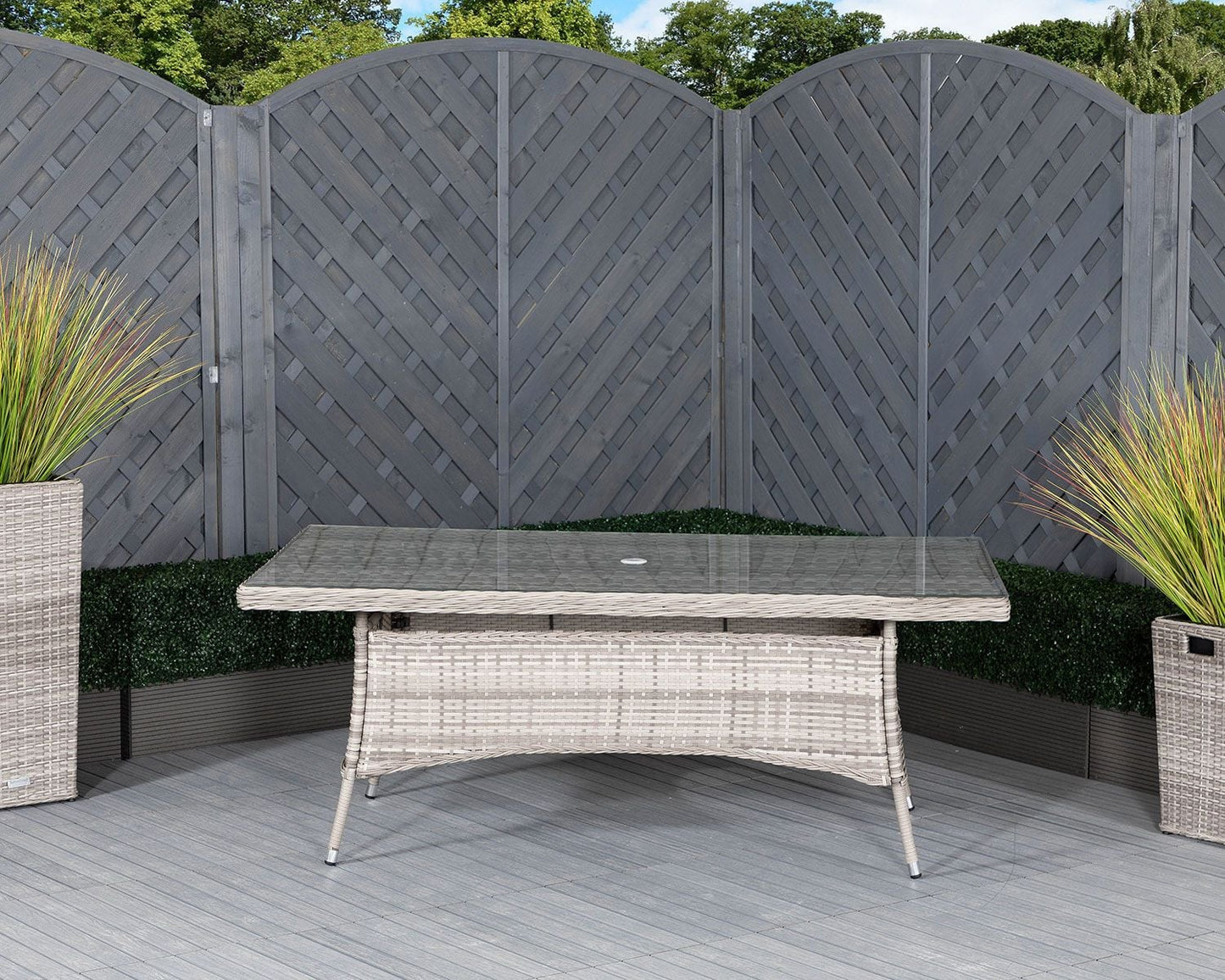 Roma 6 Stackable Chairs and Square Dining Table in Grey