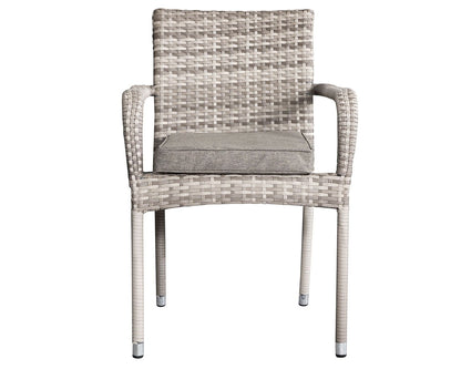 Roma 6 Stackable Chairs and Square Dining Table in Grey