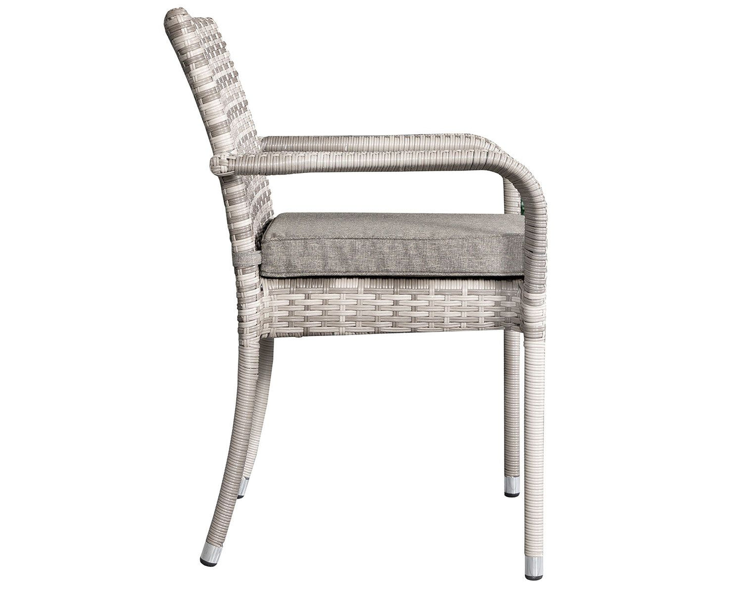 Roma 6 Stackable Chairs and Square Dining Table in Grey