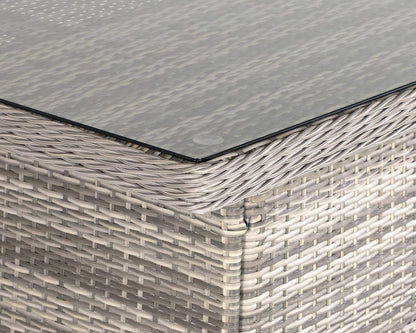 Roma 6 Stackable Chairs and Square Dining Table in Grey