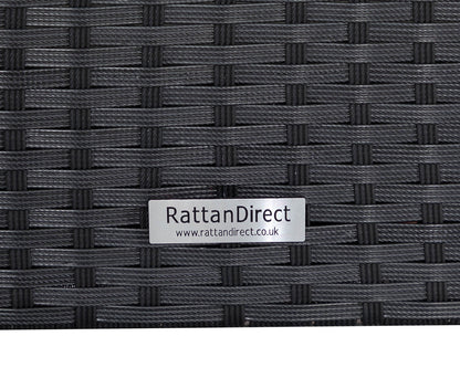 Roma Rattan Garden Bistro Round Set in Black and Vanilla