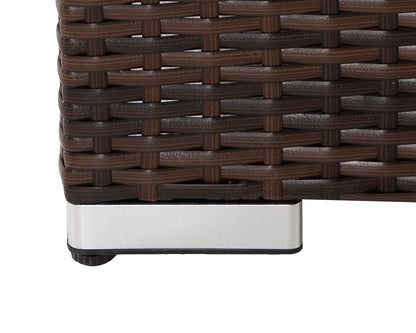 Roma Rattan Garden Bistro Square Set in Chocolate and Cream