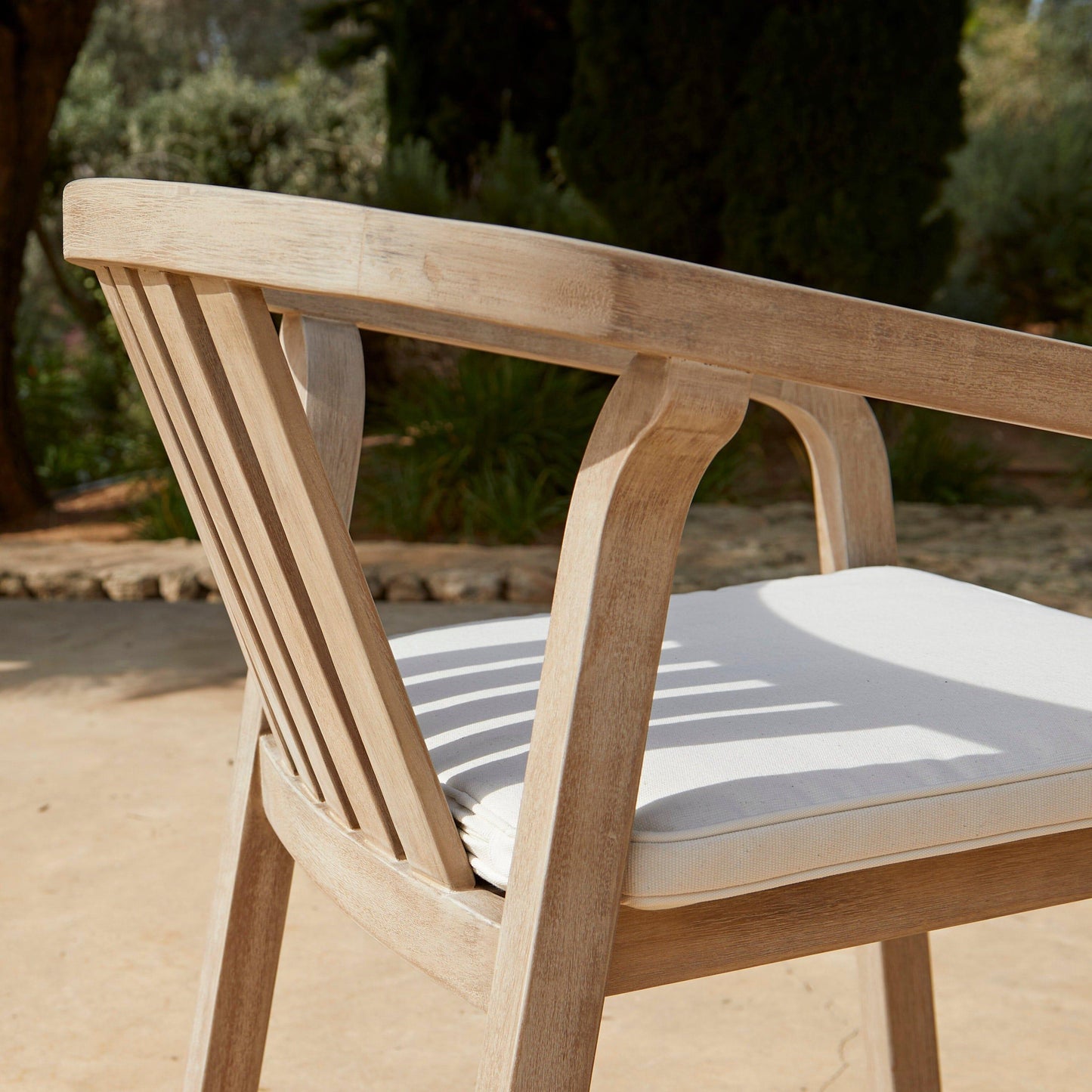 Shiro 6 Seater Wooden Round Garden Dining Table with 6 Shiro chairs - 160cm - Laura James