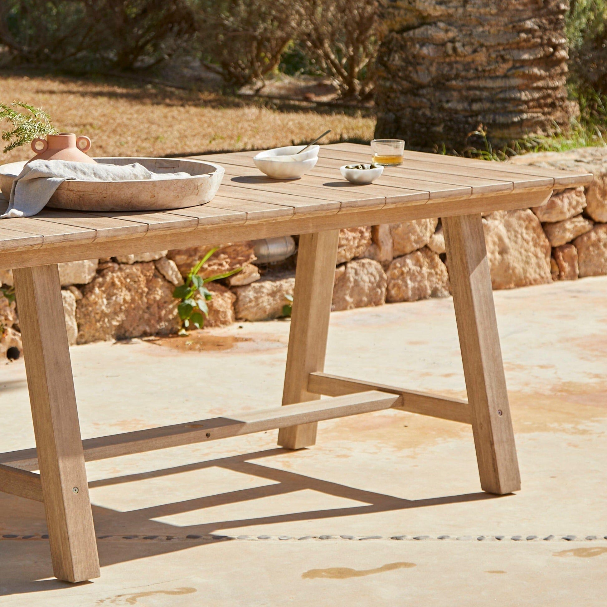 Shiro Wooden Rectangular Garden Dining Table - Laura James