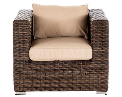Ascot Rattan Garden Armchair in Premium Truffle Brown and Champagne