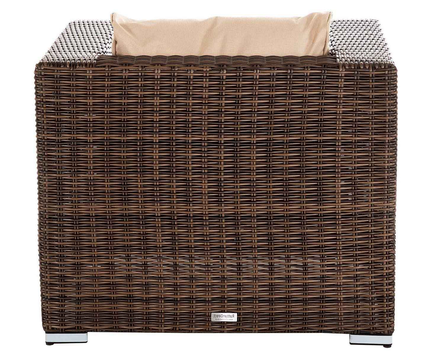 Ascot Rattan Garden Armchair in Premium Truffle Brown and Champagne