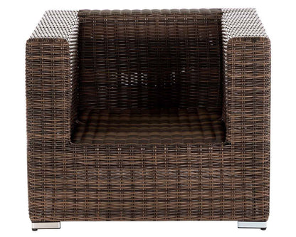 Ascot Rattan Garden Armchair in Premium Truffle Brown and Champagne
