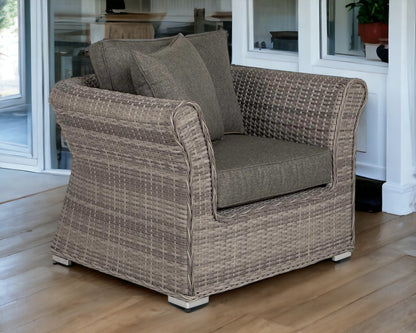 Lisbon Rattan Garden Armchair in Grey